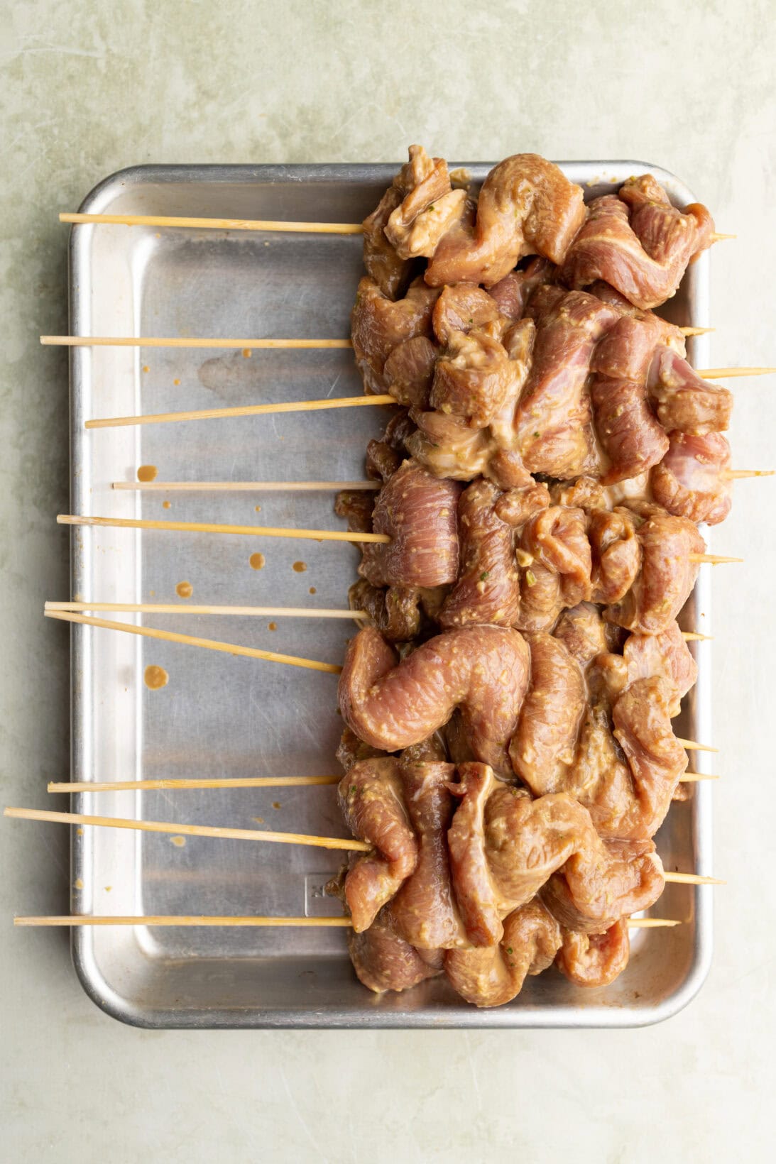 step by step: finished moo ping skewers