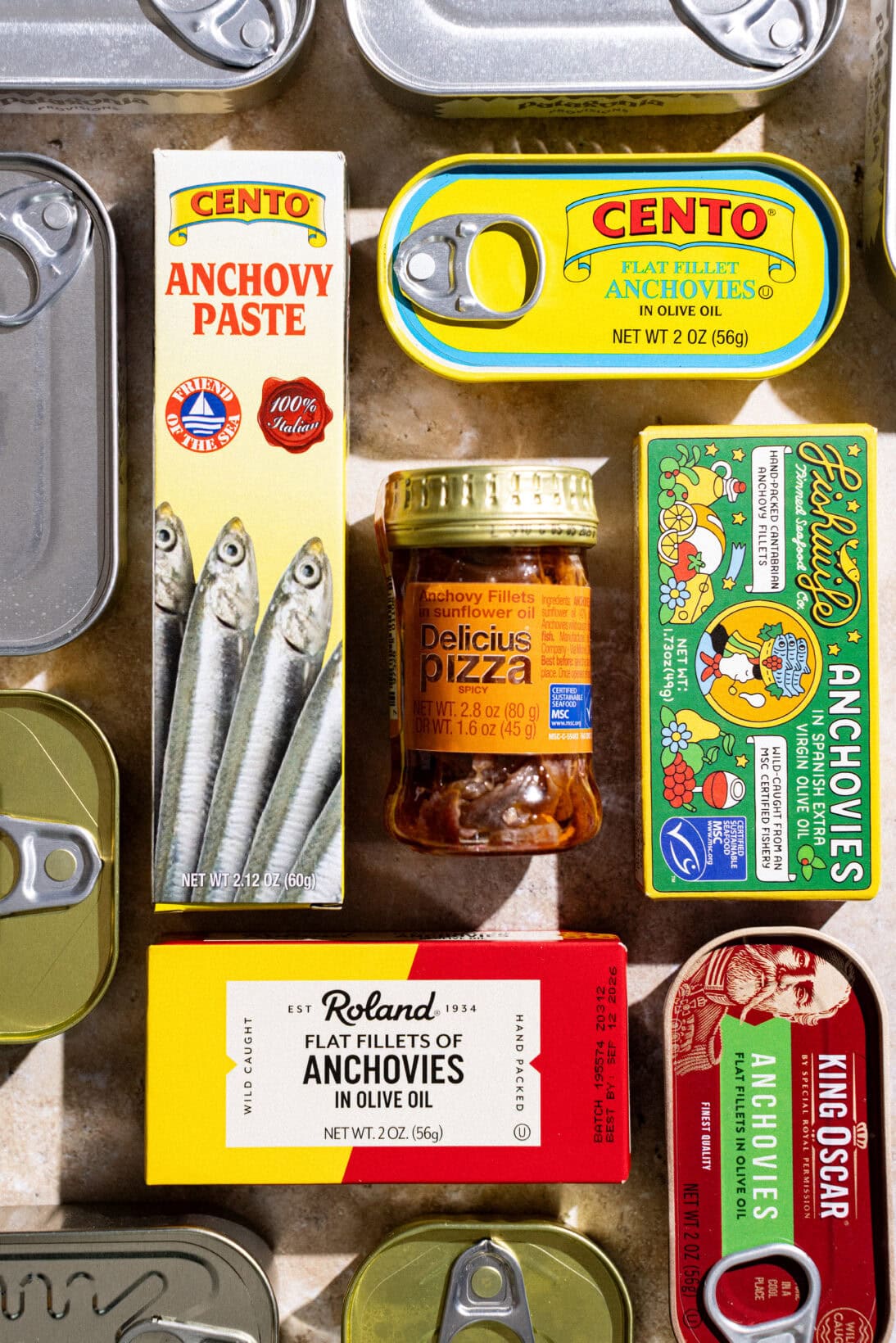 different brands of anchovies