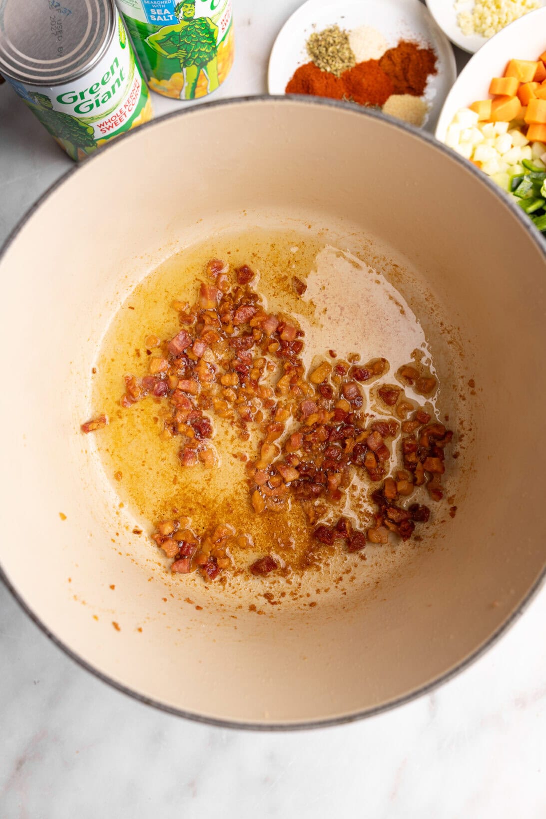 step by step: rendering the pancetta