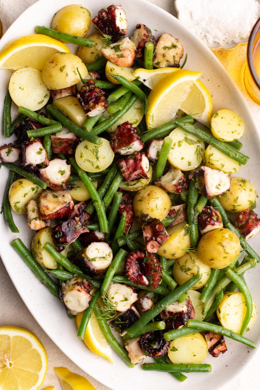 serving platter of insalata di polpo