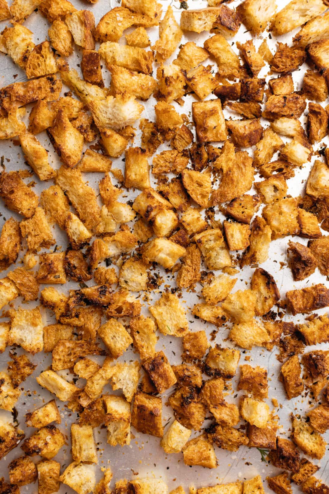 step by step: toasted sourdough bread, before smashing into bread crumbs. 