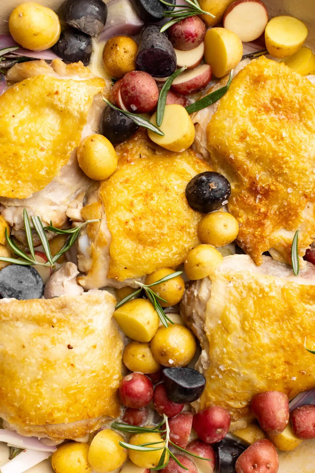 step by step: uncooked assembled skillet.