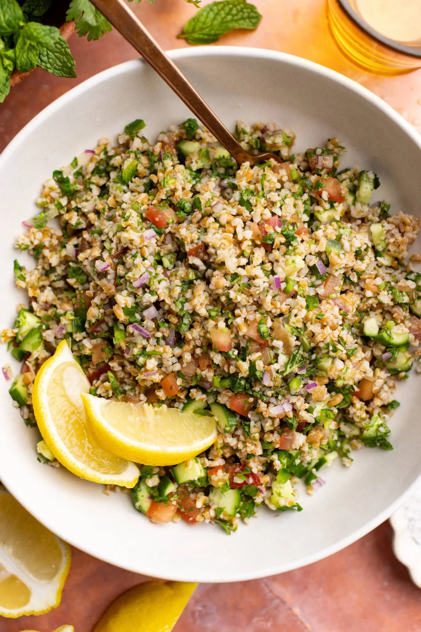 bowl of tabbouleh salad