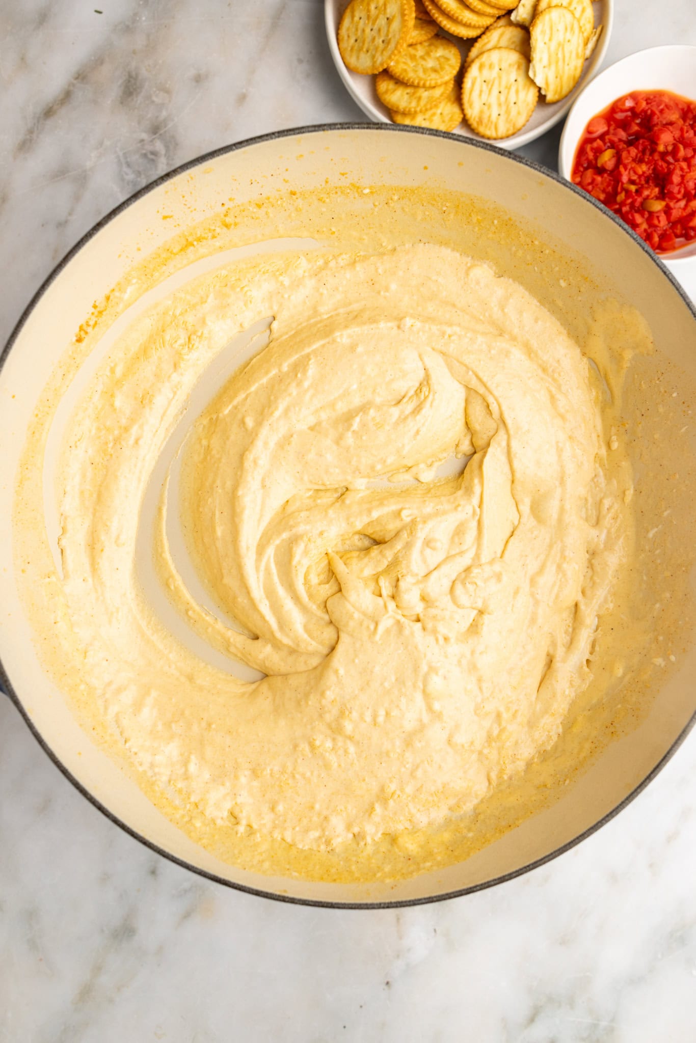 step by step: the consistency of the sauce before adding pasta water.