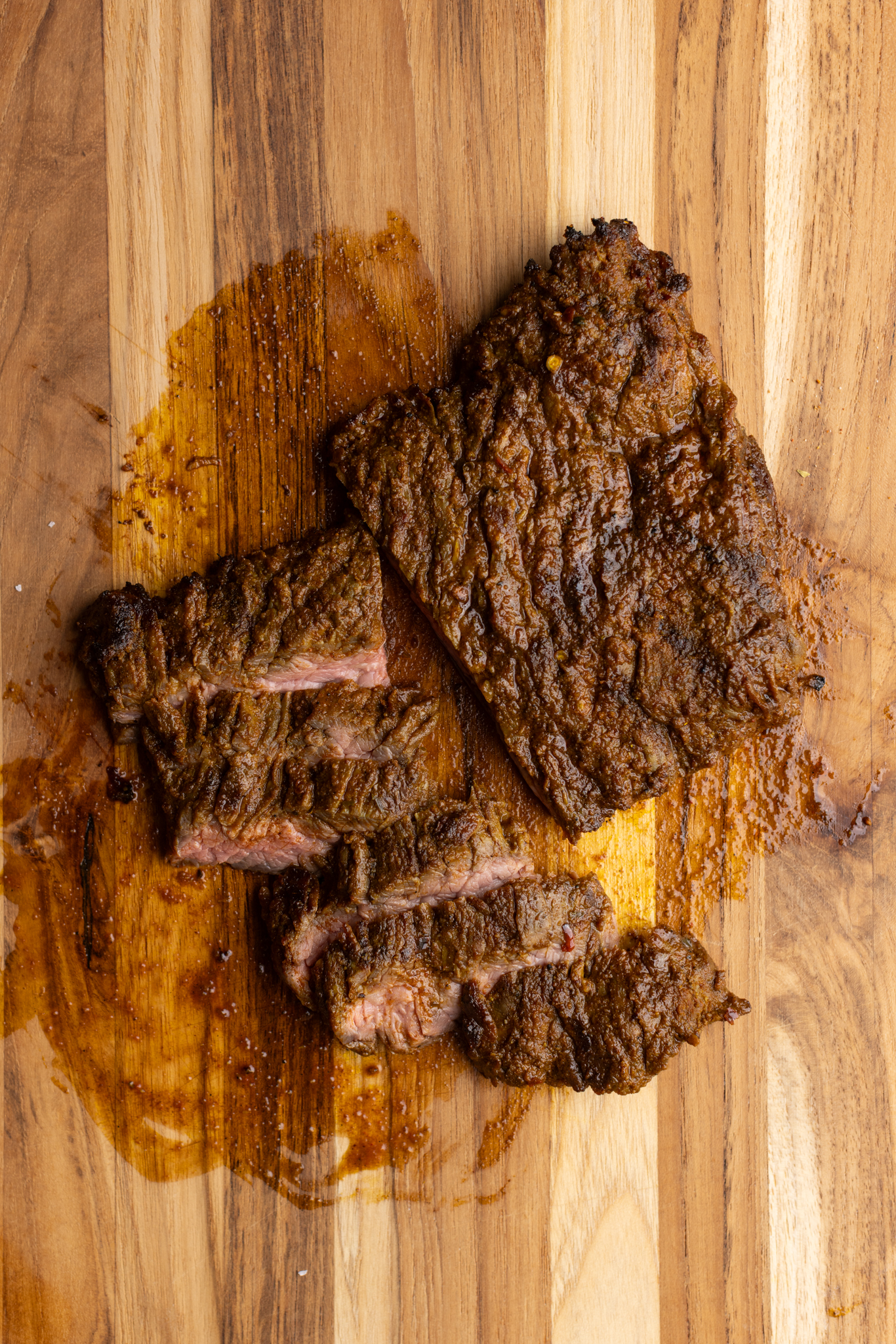 step by step: cutting the beef shawarma against the grian