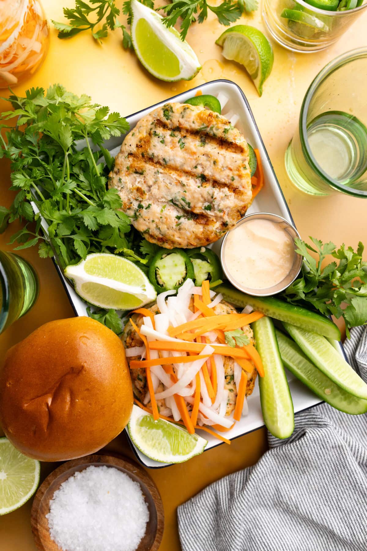 Banh Mi Salmon & Shrimp Burgers