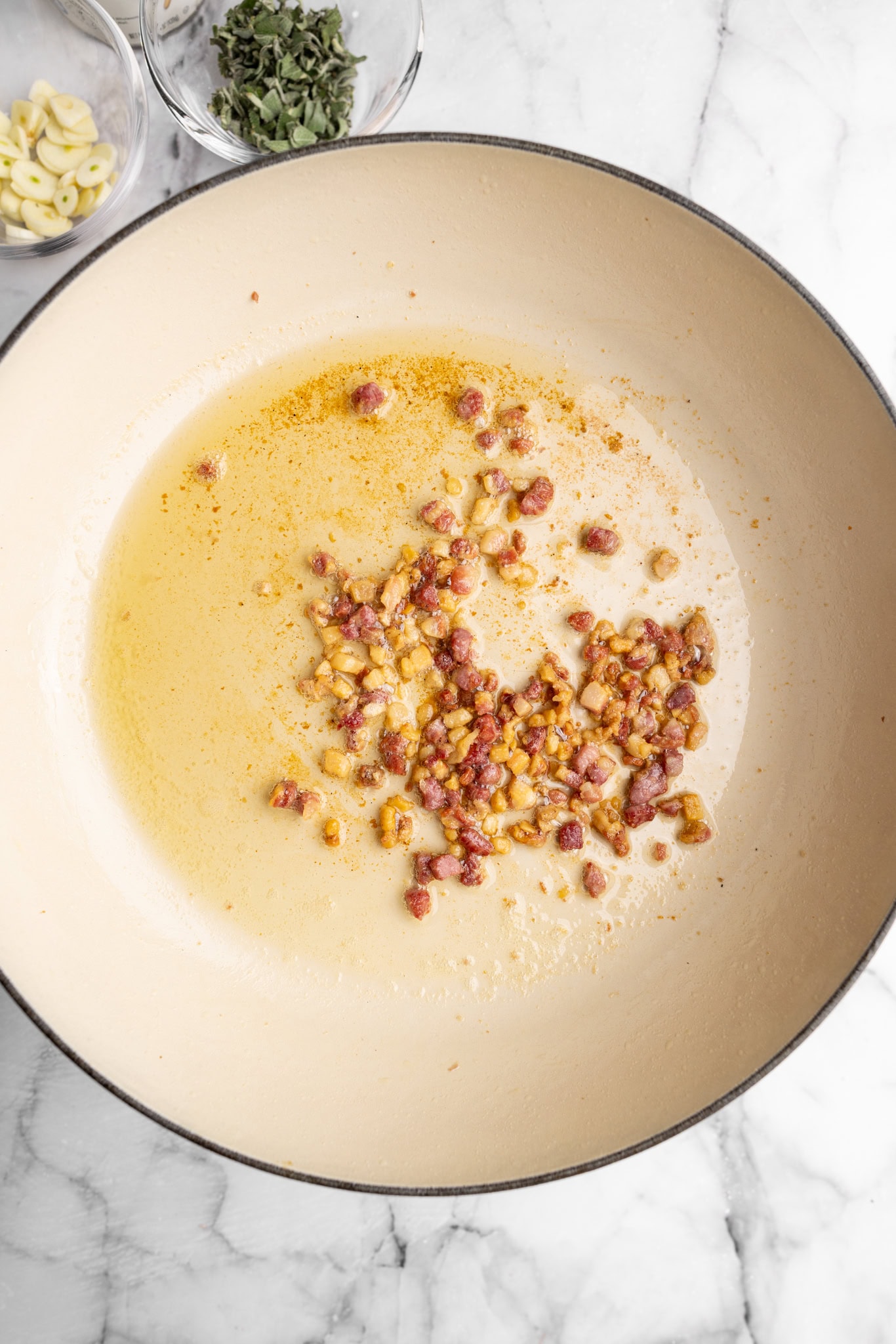 step by step: cooked pancetta