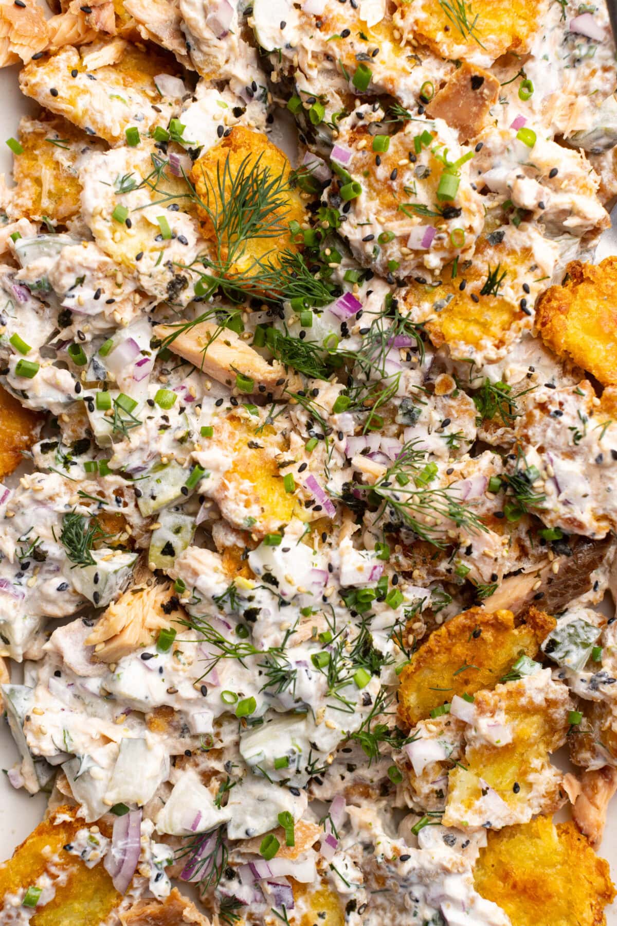 Crispy Potato Salad with Smoked Salmon